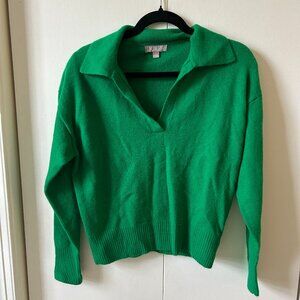 J. CREW Soft Green Merino Wool Blend  V Neck Sweater Size S